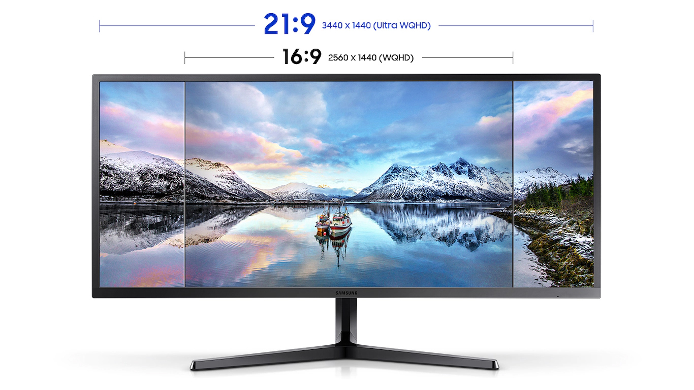 Монитор SAMSUNG LS34J550WQIXCI 34.1 WQHD/VA/4ms/75Hz купить в Казахстане по  выгодной цене