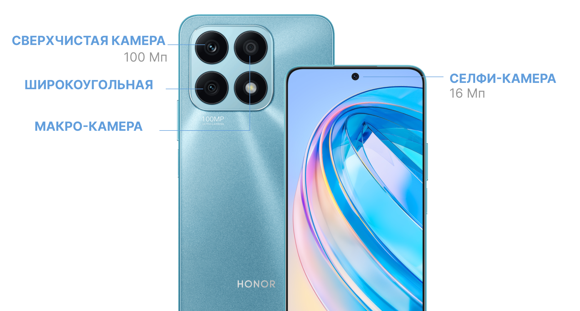 Телефон сотовый HONOR X8A (6/128GB) Cyan Lake купить в Казахстане по  выгодной цене